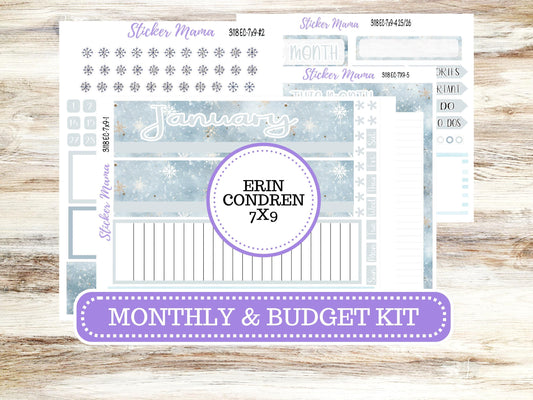 ERIN CONDREN Monthly Kit-3118 || 7X9 ||  - 7x9 ec January Monthly Kit - January Monthly Planner Kits -  Monthly Pages || 10-25