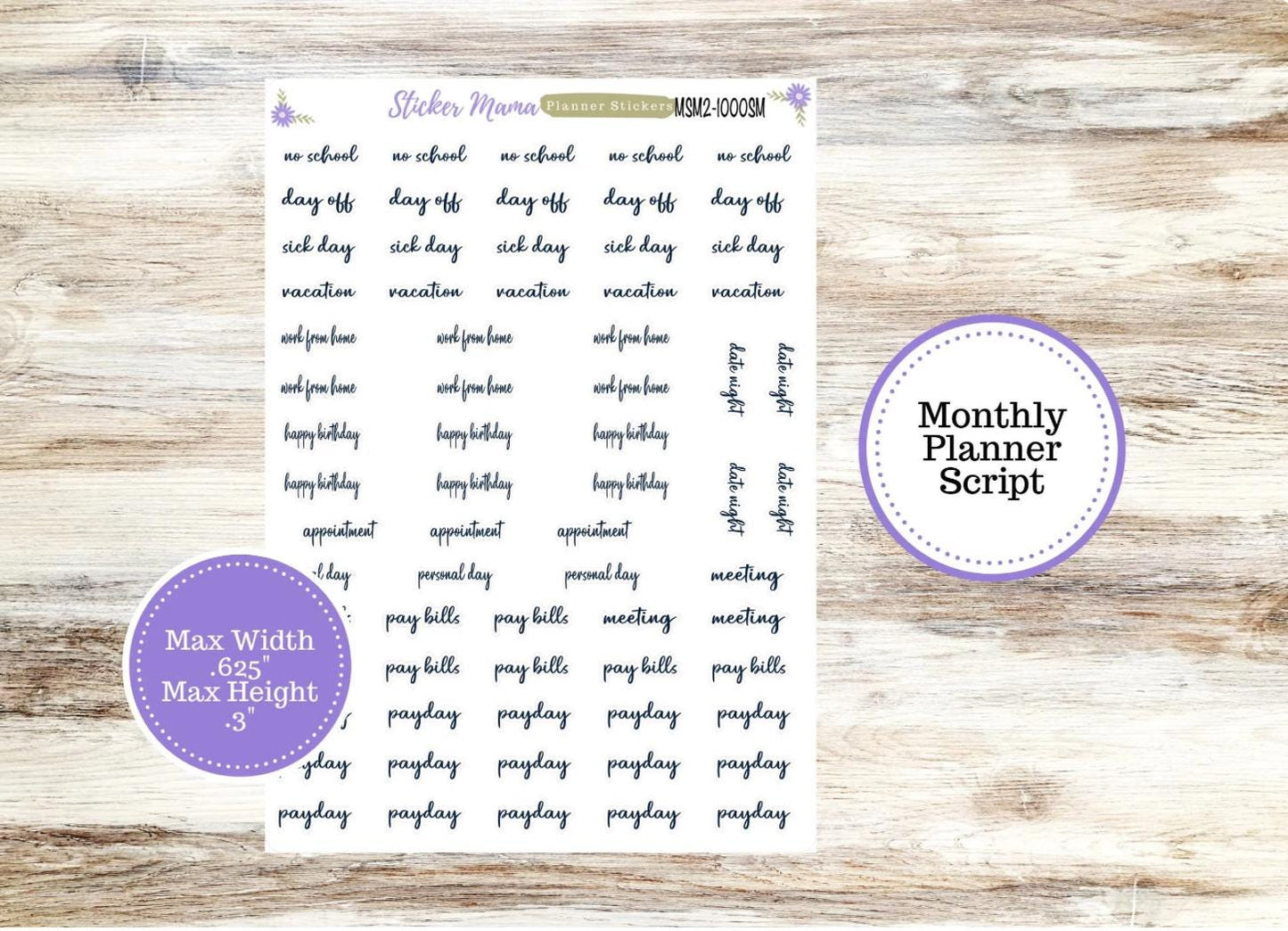 LD SMALL "The Anne" & "The Nancy" || MINI Week + Month Planner Kit #3121 || Horizontal Vertical || April Easter Petals || 12-25