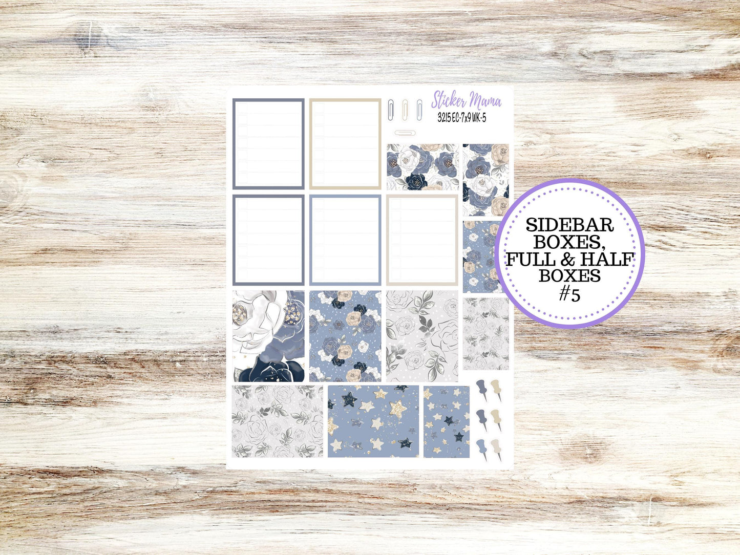 Erin Condren Weekly Planner Kit | Vertical & Hourly Stickers | WK-3215 Charming Roses