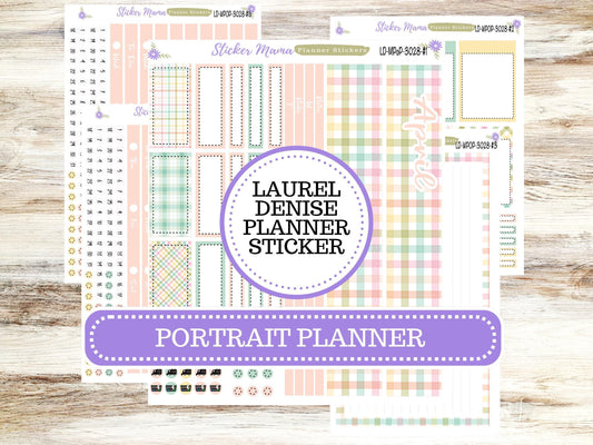 LAUREL DENISE PORTRAIT || Planner Kit #3028 || Easter Spring Plaid || Laurel Denise Kit || Laurel Denise Stickers ||  ld