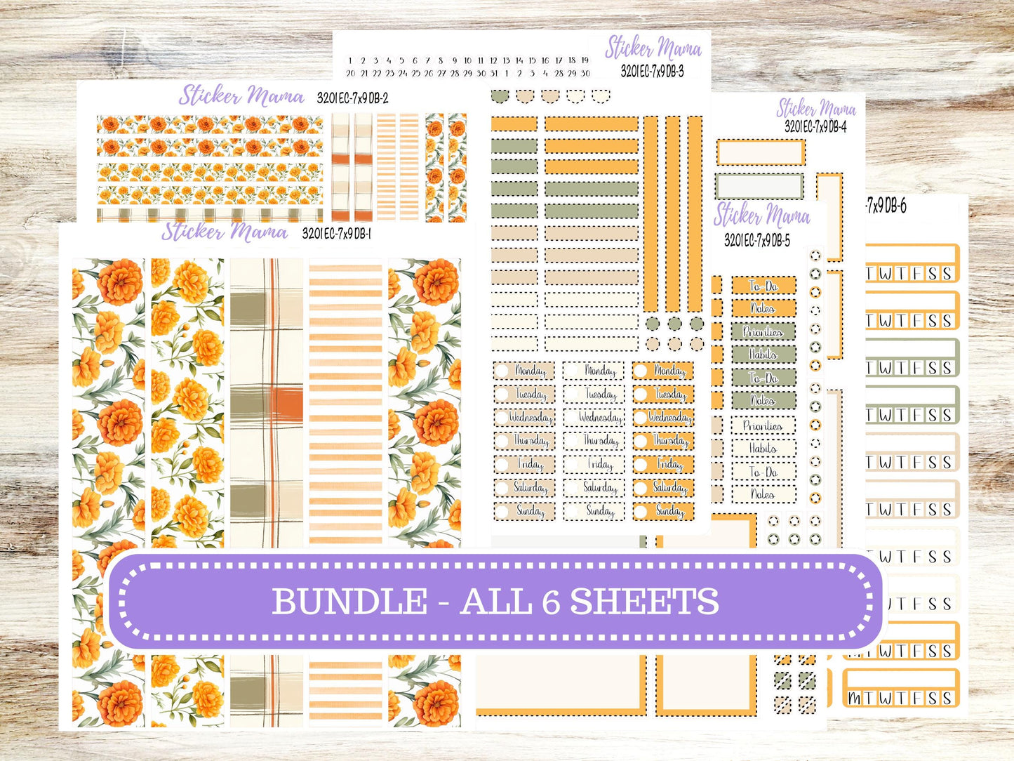 Erin Condren Dashboard Planner Sticker | Kit DB-3201 Fall Colors