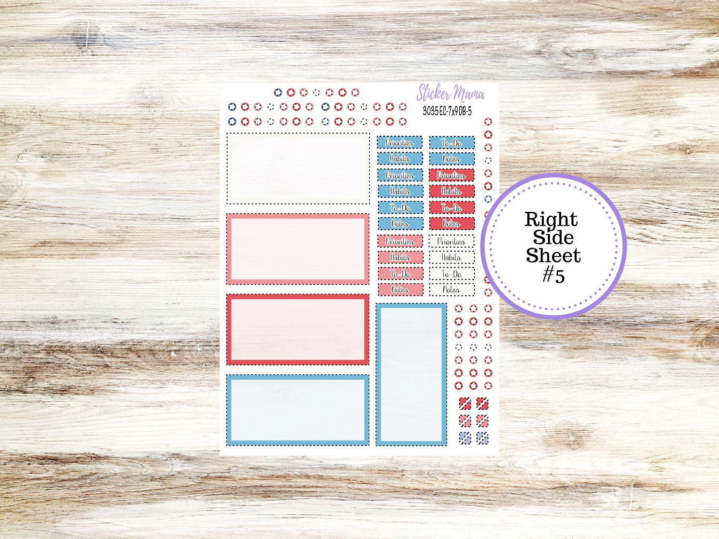 Erin Condren Dashboard Planner Sticker | Kit DB-3035 American Dream