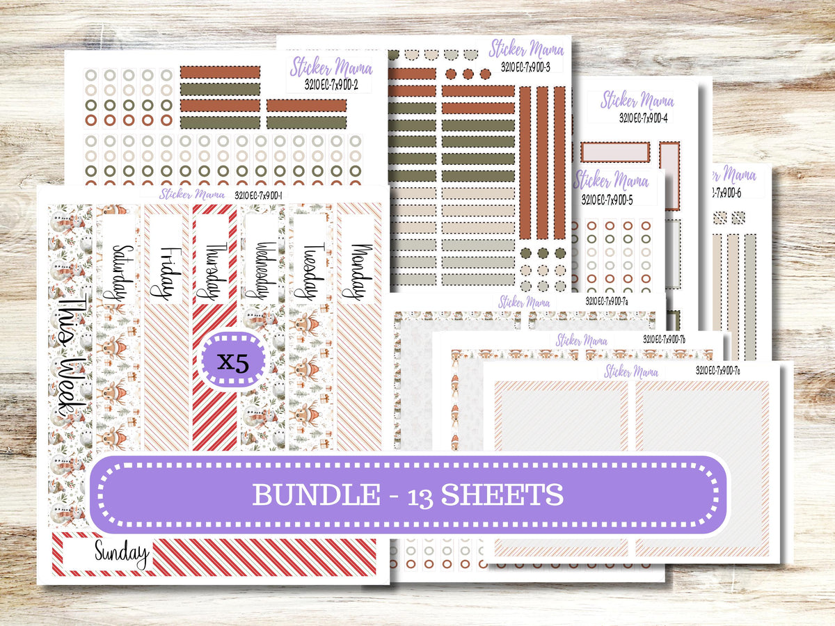 Erin Condren Daily Duo Planner Sticker Kit 3210 | December - Frosty Friends | 9-26