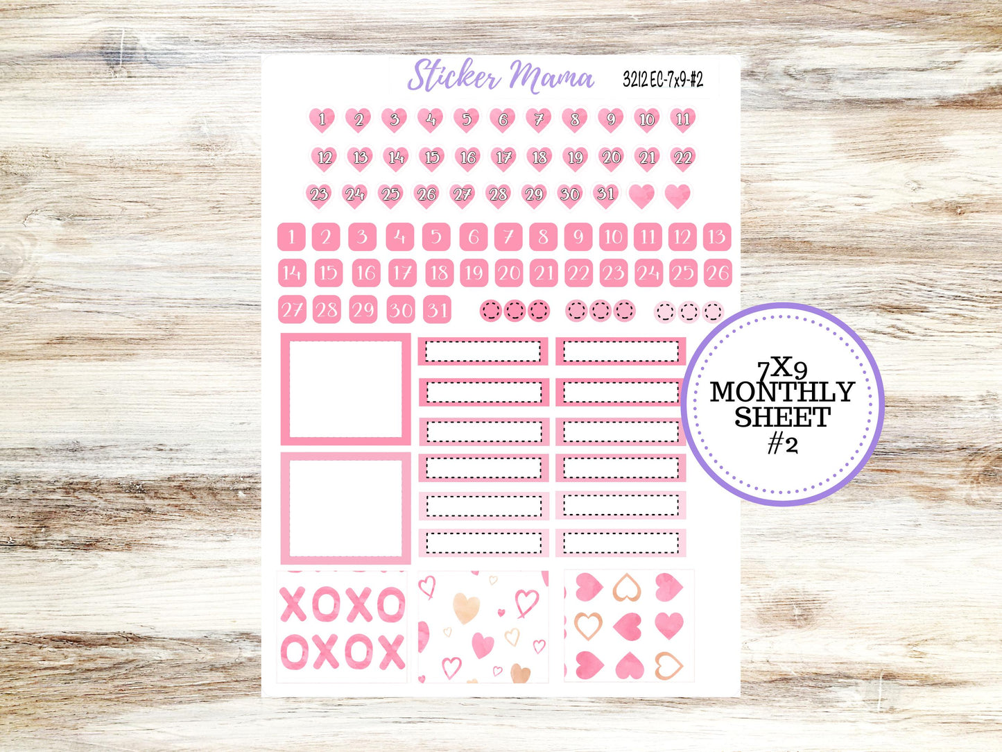 ERIN CONDREN Monthly Kit-3212 || 7X9 || Love Notes - 7x9 ec February Monthly Kit - February Monthly Planner Kits -  Monthly Pages || 10-25