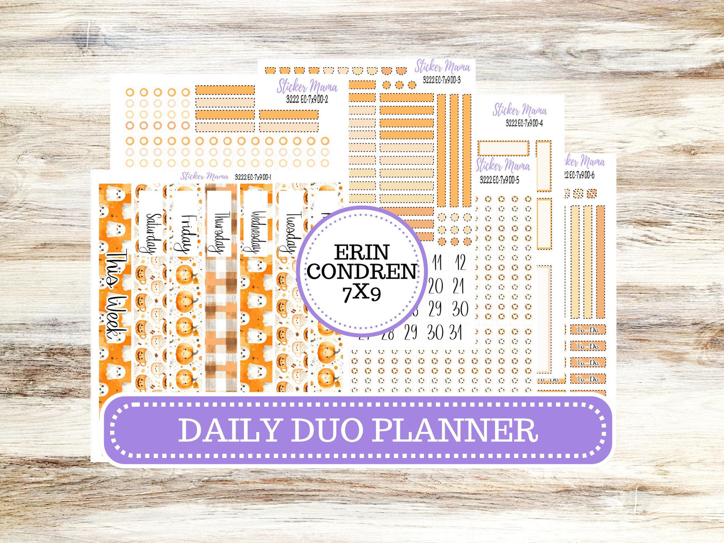 Erin Condren Daily Duo Planner Sticker Kit | 3222 Cozy Ghost