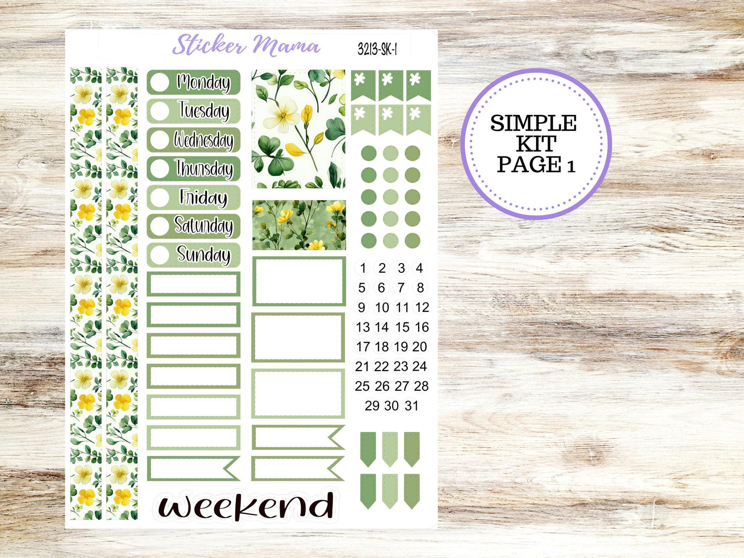 SIMPLE KIT  || #3213 || Lucky Blossom || Any Kind Planner || Planner Stickers || Planner Stickers
