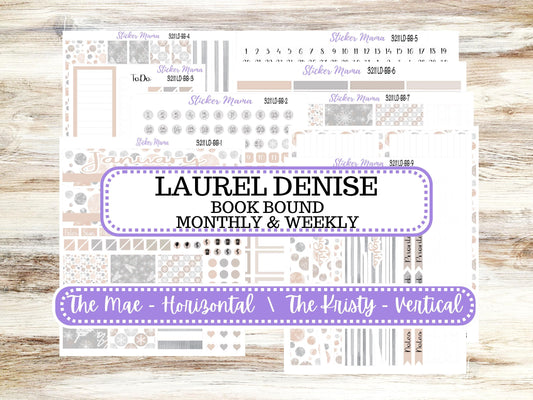 LD BOOK-BOUND Planner Kit #3211 || The Mae || The Kristy || Pastel Wonderland || January Laurel Denise Sticker Kit ||  10-25