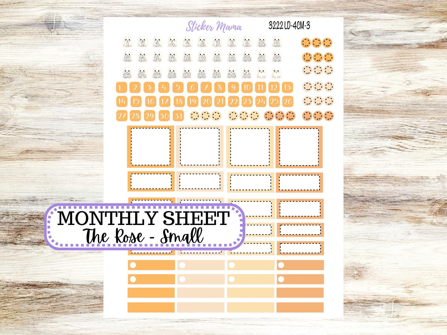 Laurel Denise Small Rose Planner Sticker Kit | 4 Column Mini | Project Mini  | October Cozy Ghost 3222 | 7-26