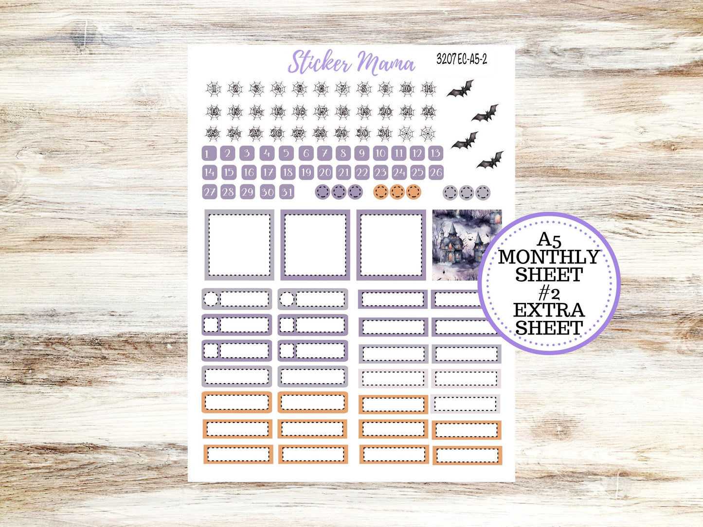 ERIN CONDRE Monthly Kit-3207 || A5 || Haunted Haven Stickers  || - ec October Monthly Kit - Monthly Planner Kits - Monthly Budget