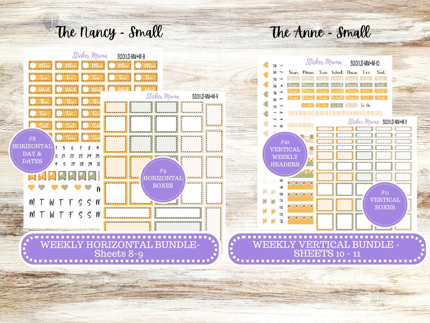 Laurel Denise Small Anne and Nancy Planner Sticker Kit | Small Week + Month | Choose your own Month 3201 Fall Colors | 5-26