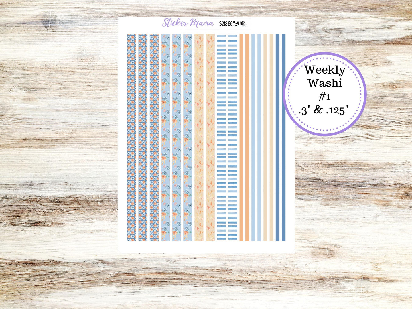 Erin Condren Weekly Planner Kit | Vertical & Hourly Stickers | WK-3218 Blossom Breeze