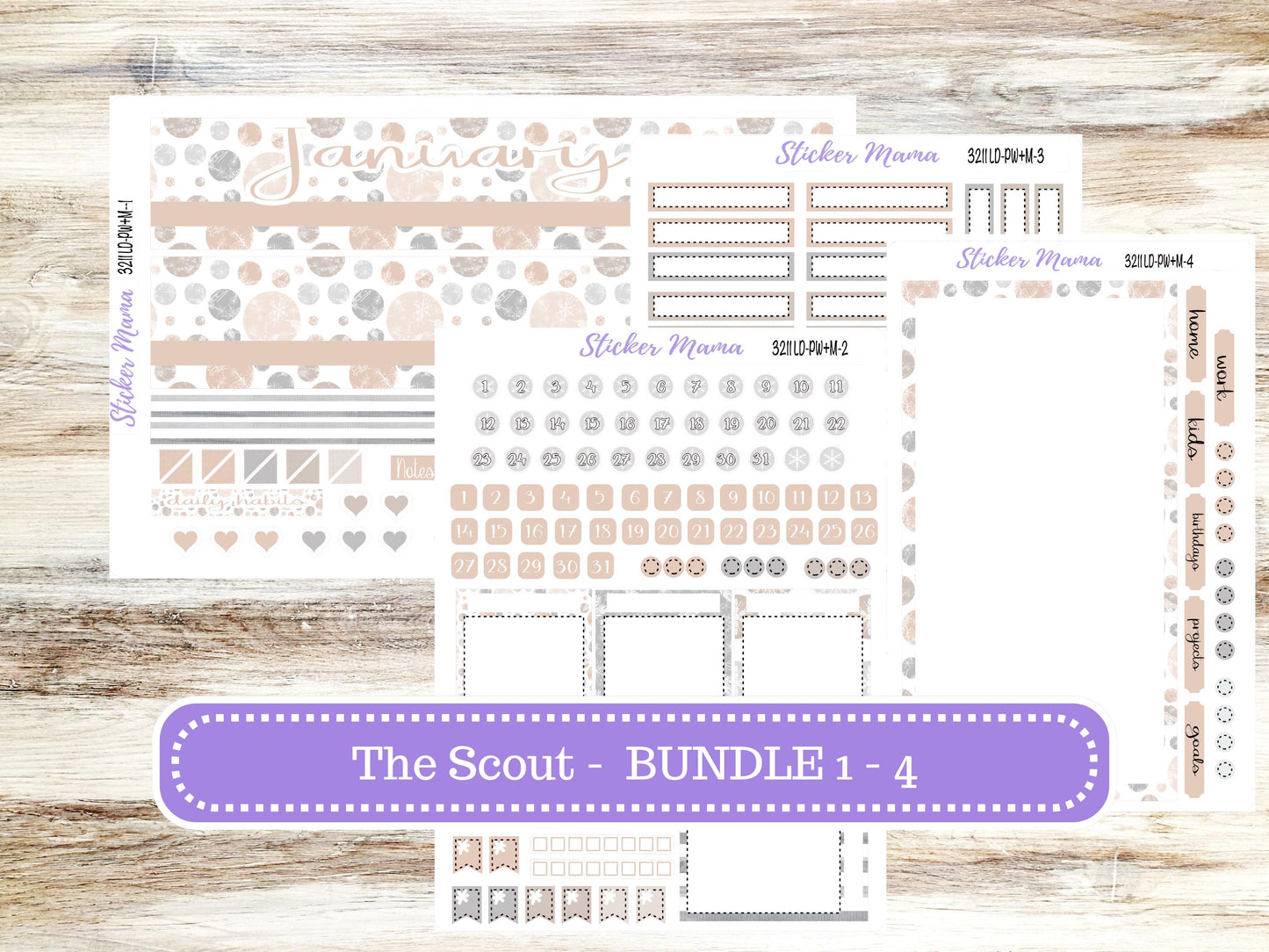LD Large "The Scout" || PORTRAIT Weekly + Monthly Planner Kit #3211 || January || Laurel Denise Kit Portrait || Pastel Wonderland || 10-25