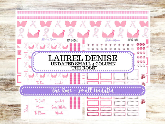 LAUREL DENISE 4 COLUMN Mini (formerly the project mini) Size Planner Kit #3071 || Breast Cancer || Project Stickers || June 25