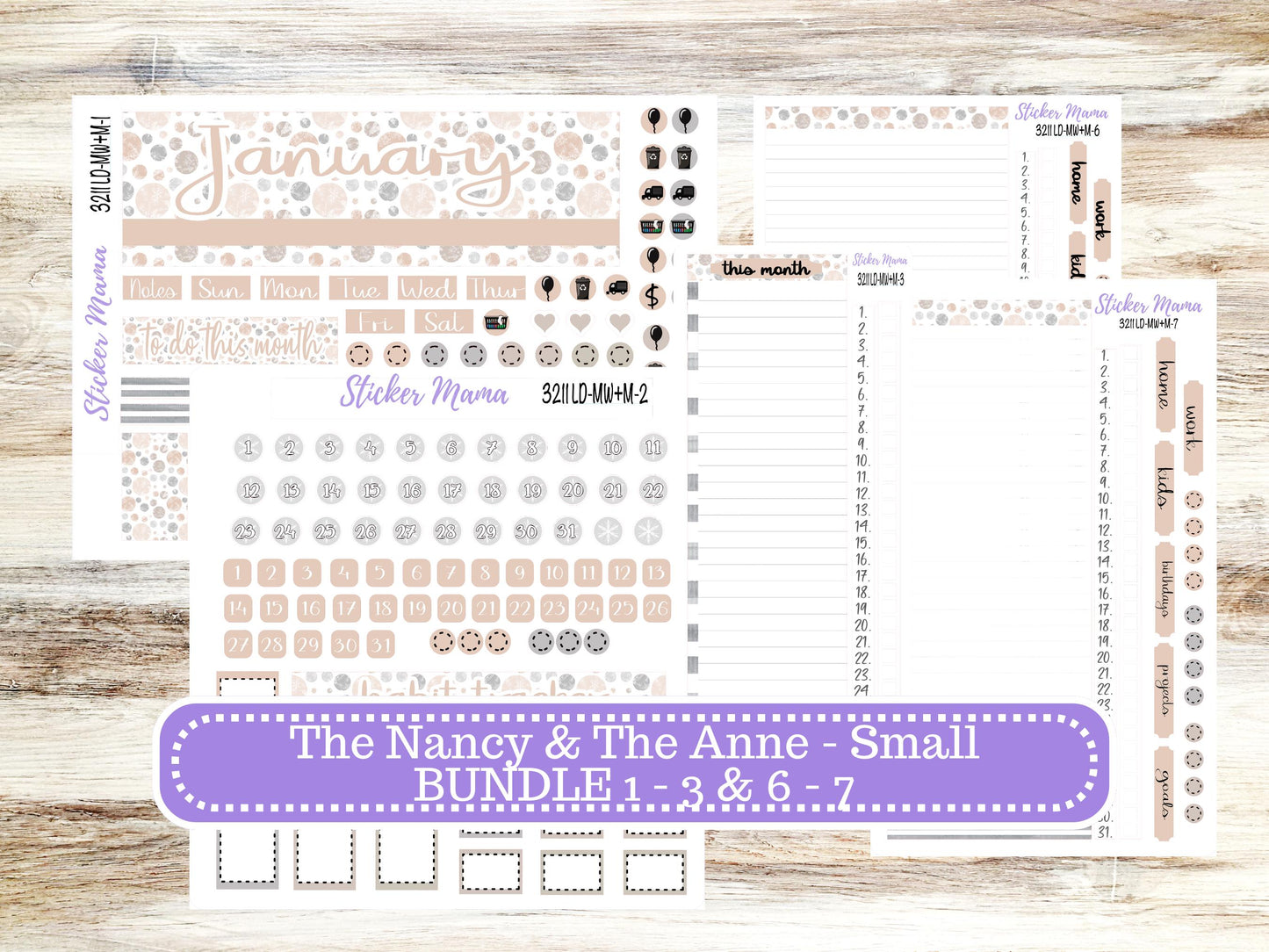 LD SMALL "The Anne" & "The Nancy" || MINI Week + Month Planner Kit #3211 || Laurel Denise Horizontal Vertical || Pastel Wonderland || 10-25