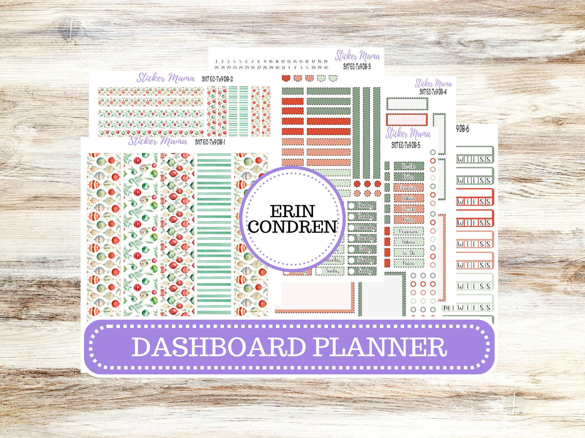 Erin Condren Dashboard Planner Kit 3117 | December Jolly Jewels | 9-26