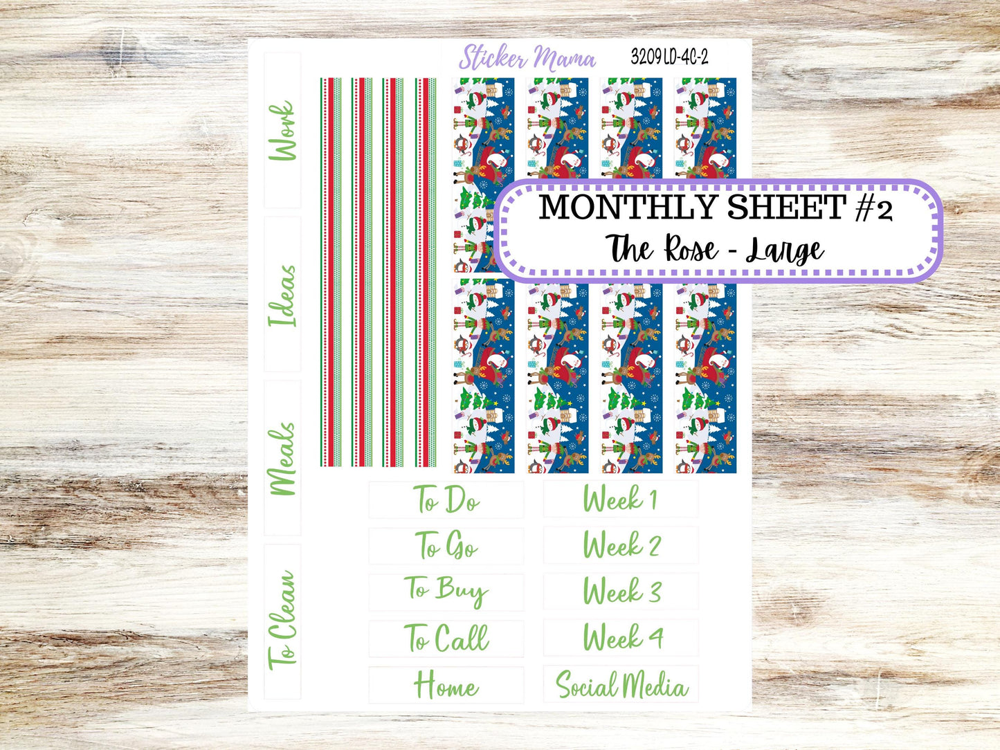 LD "The Rose" Large || 4-COLUMN (formerly project)  Planner Kit #3209 || Jolly Pines || Laurel Denise Stickers || 9-25