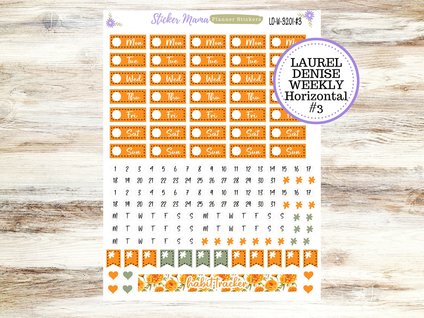 LAUREL DENISE PLANNER Kit #3201 || Laurel Denise Kit || Laurel Denise Stickers || Laurel Denise Horizontal Vertical || Fall Colors
