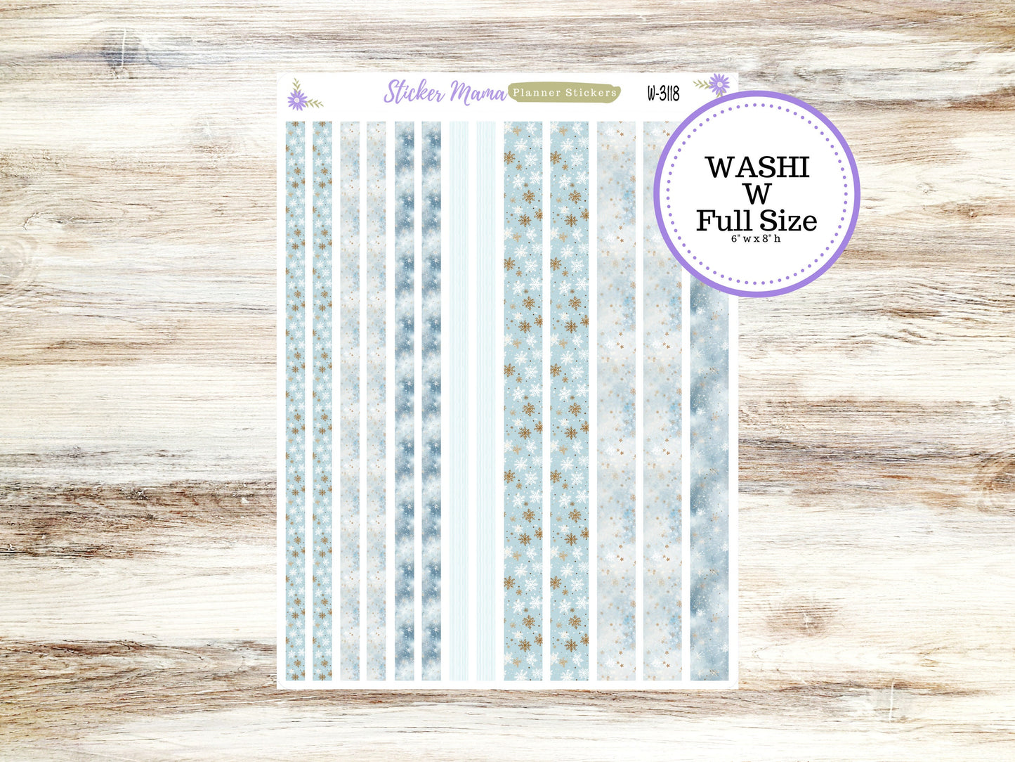 WASHI PLANNER STICKERS || 3118 || Arctic Frost || Washi Stickers || Winter Planner Stickers || Washi for Planners