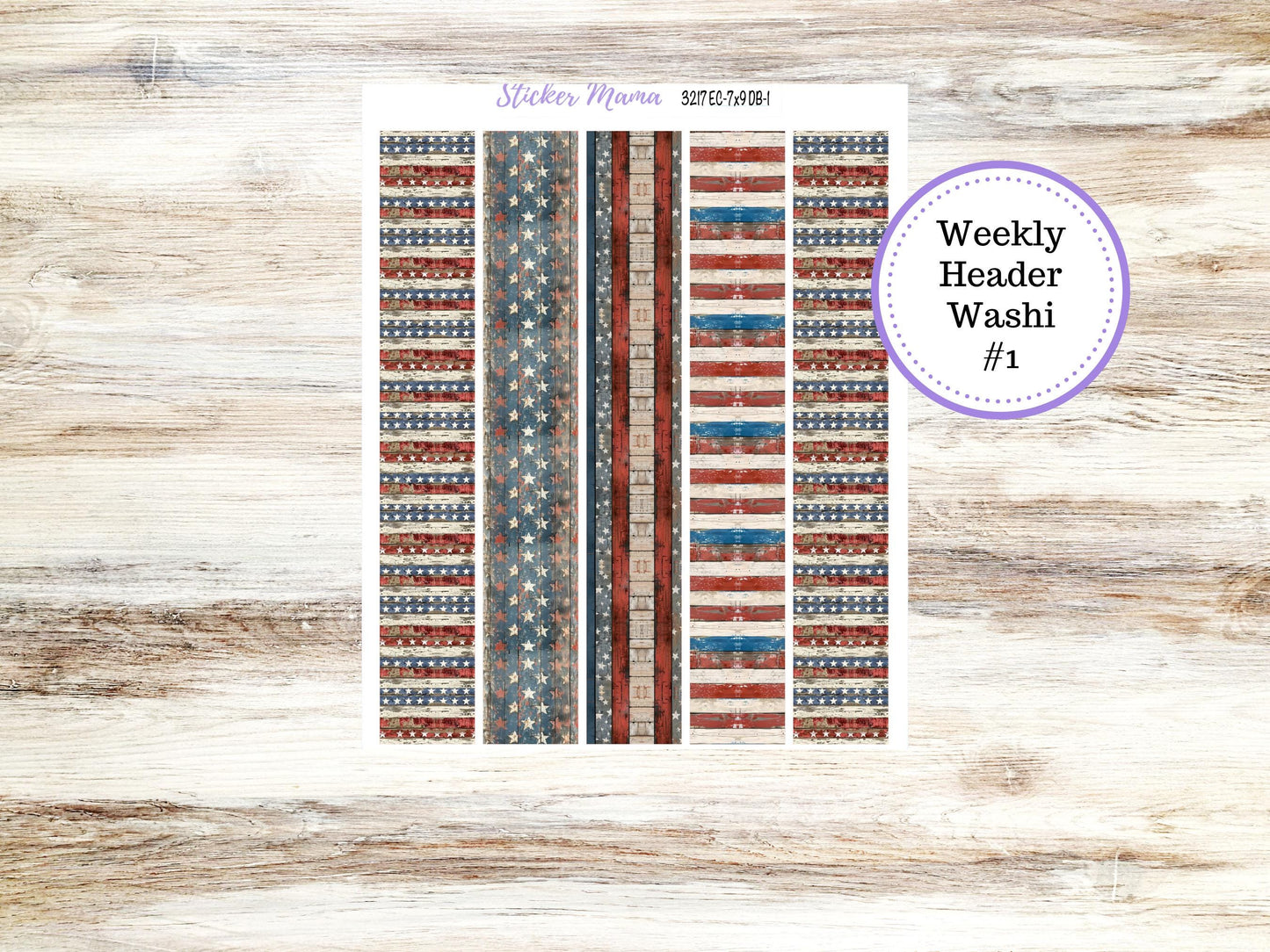 Erin Condren Dashboard Planner Sticker | Kit DB-3217 Old Glory