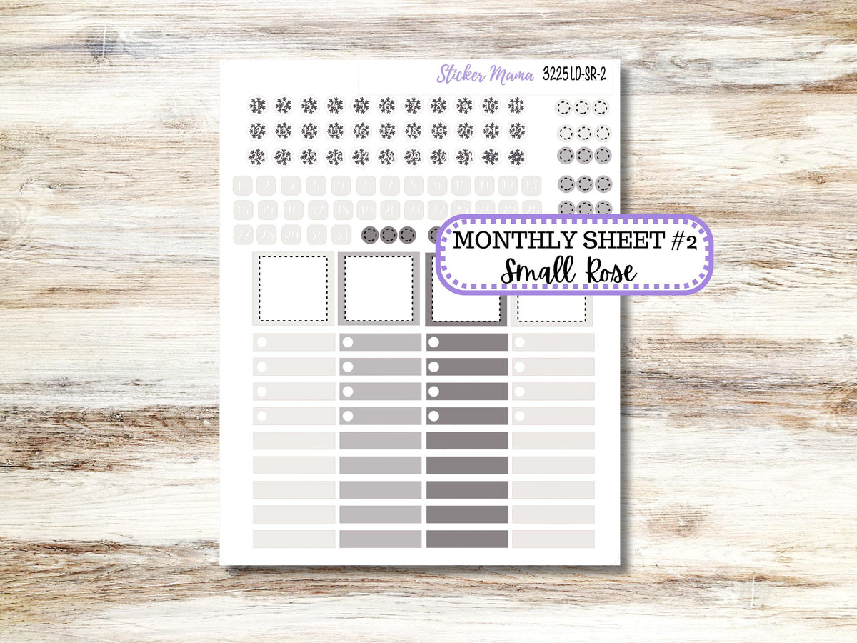 Laurel Denise Small Rose Planner Sticker Kit | 3225 Sleek Season | Choose your own Month | 9-26
