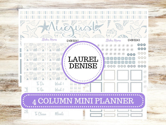 LAUREL DENISE 4 COLUMN Mini (formerly the project mini) Size Planner Kit #3204 || Costal Charm || Project Stickers || May 25
