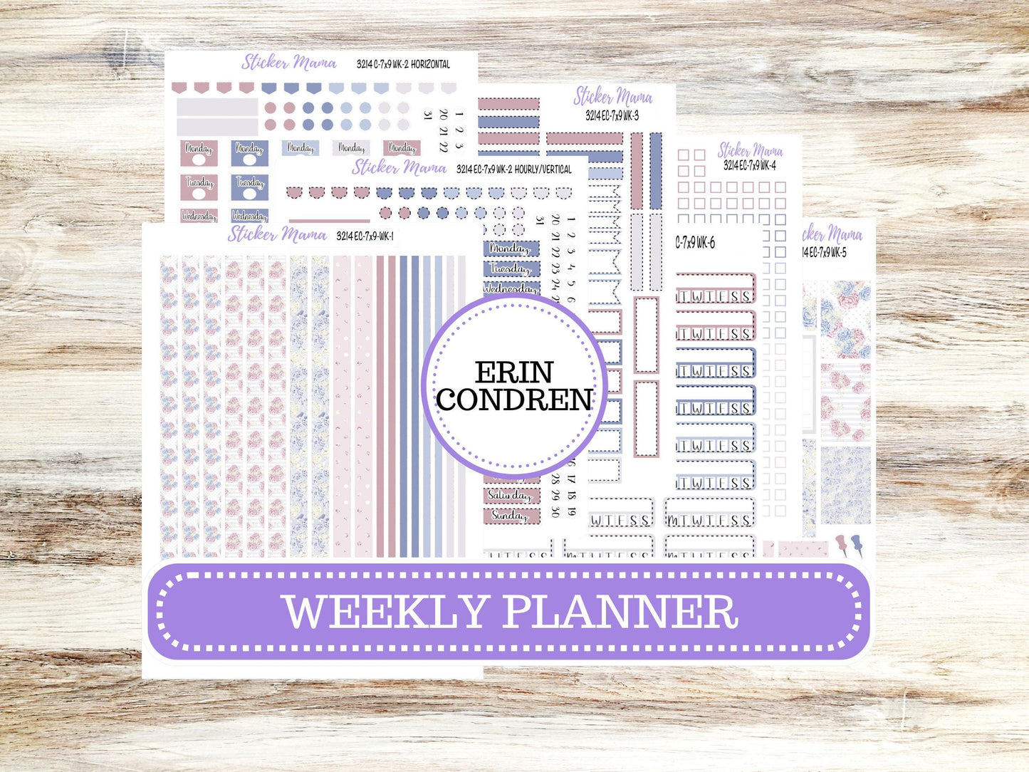 ERIN CONDREN WK-3214 || Peony Palace || Weekly Planner Kit || Erin Condren || Hourly Planner Kit || March Vertical Planner Kit