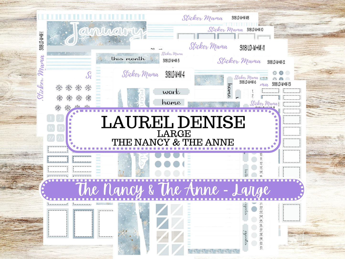 LD “The Nancy & Anne” Large || Week + Month PLANNER Monthly Kit #3118 || Laurel Denise Horizontal Vertical Kit || January || 10-25