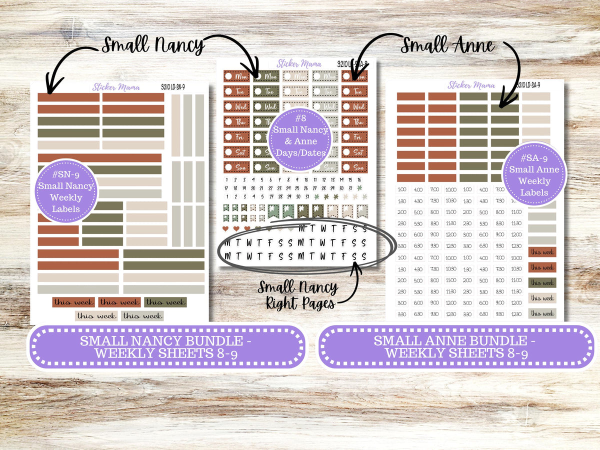 Laurel Denise Small Anne and Nancy Planner Sticker Kit 3210 | December Frosty Friends | 9-26