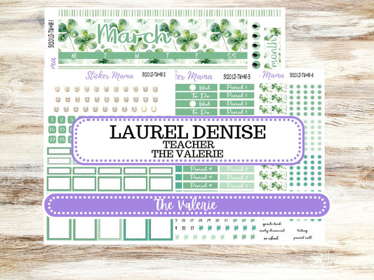 LD "The Valerie" || TEACHER Week + Month Planner Kit #3120 || March Shamrock Magic || Laurel Denise Teacher Planner | 11-25