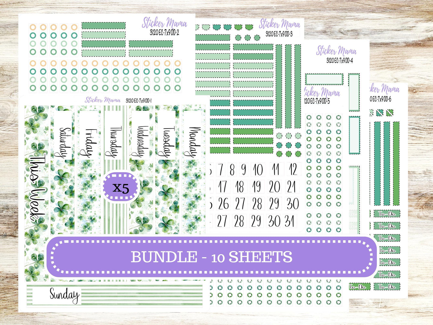 ERIN CONDREN Daily Duo Planner Kit DD-3120 || March - Shamrock Magic || Daily Duo Planner Sticker Kit || Erin Condren ||