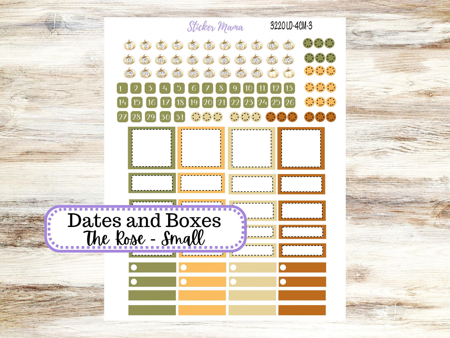 Laurel Denise Small Rose Planner Sticker Kit | 4 Column Mini | Project Mini  | Month of your Choice Fall | 3220 Sunflower Harvest | 6-25