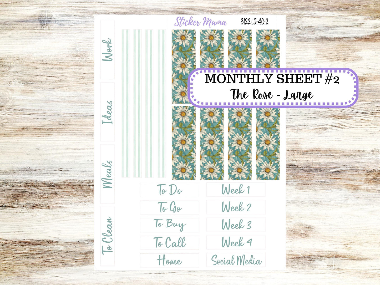 LD "The Rose" Large || 4-COLUMN (formerly project)  Planner Kit #3122 || Vintage Bloom || Laurel Denise Stickers || 11-25