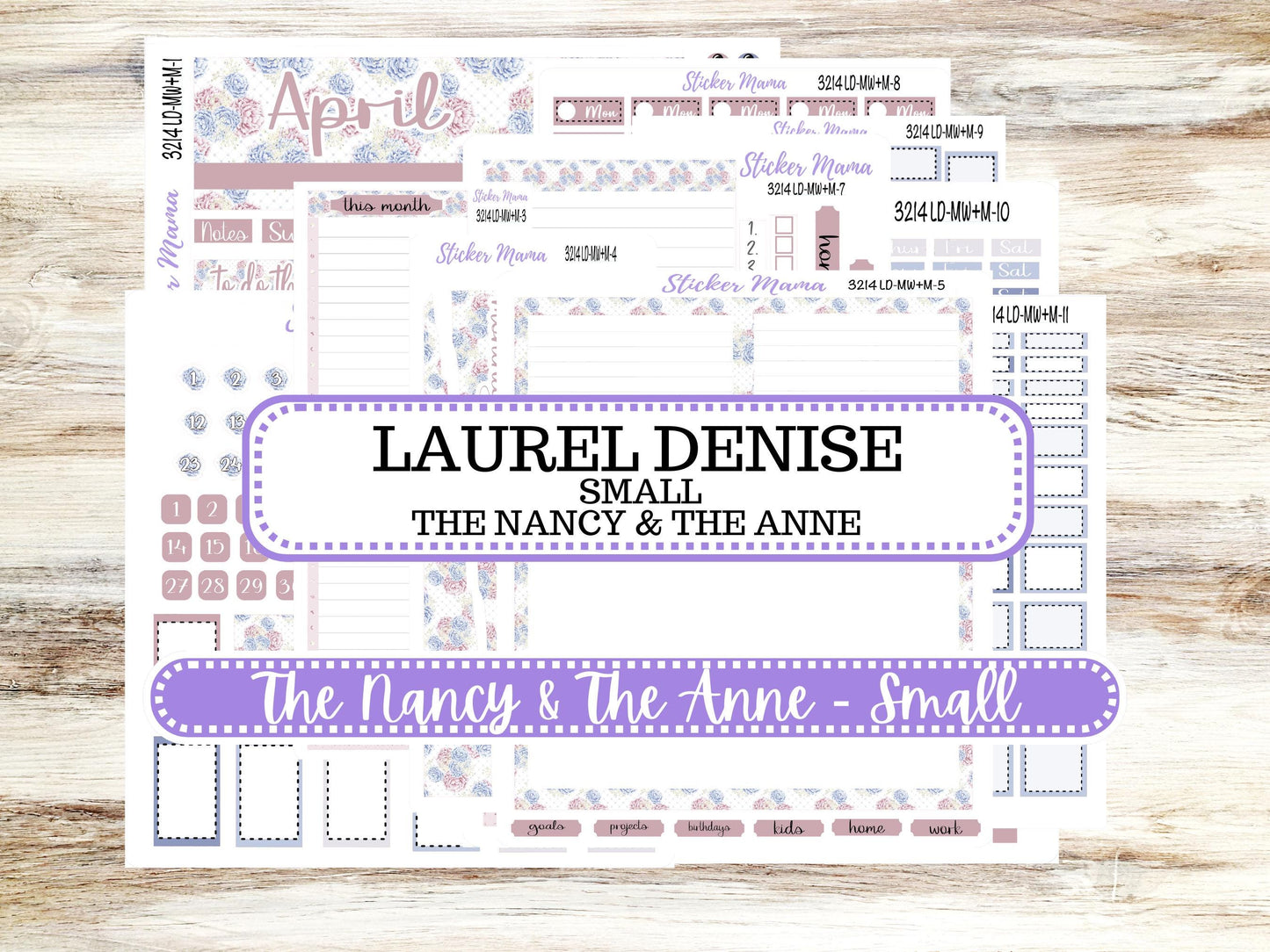 LD SMALL "The Anne" & "The Nancy" || MINI Week + Month Planner Kit #3214 || Horizontal Vertical || April Peony Palace || 12-25