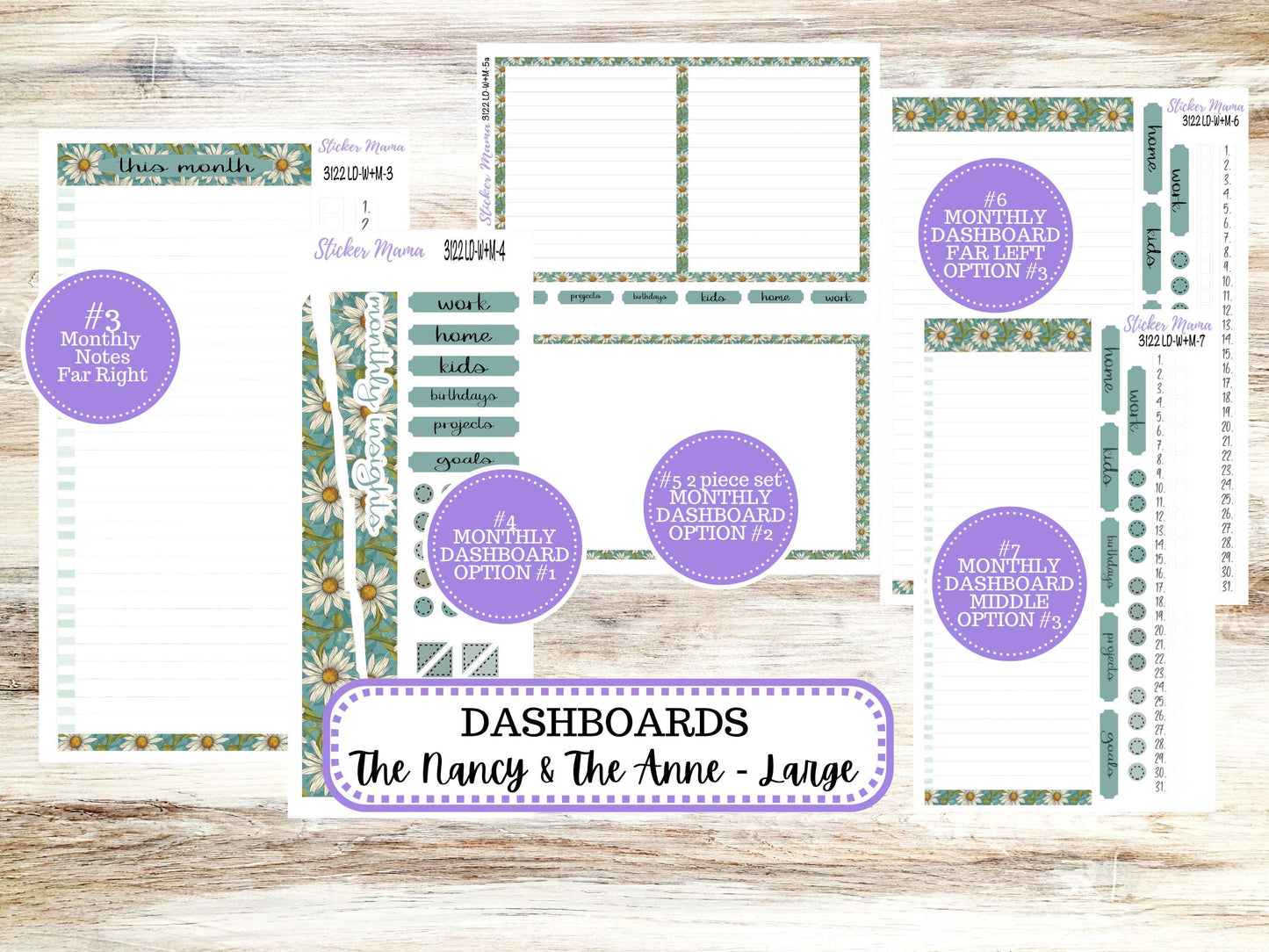 LD “The Nancy & Anne” Large || Week + Month PLANNER Monthly Kit #3122 || Horizontal Vertical Kit || Vintage Bloom || 11-25