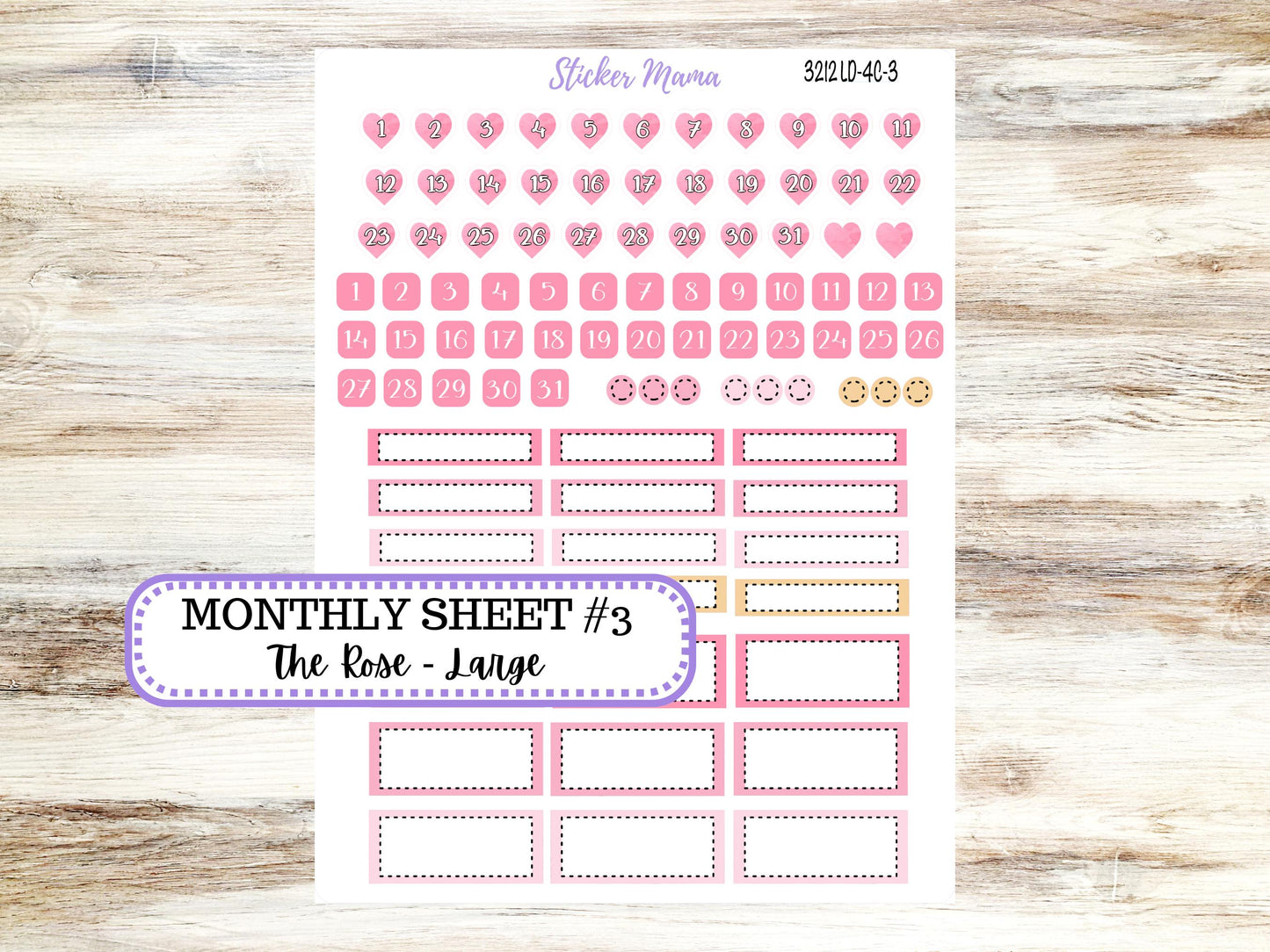 LD "The Rose" Large || 4-COLUMN (formerly project)  Planner Kit #3212 || Love Notes || Laurel Denise Stickers || 10-25