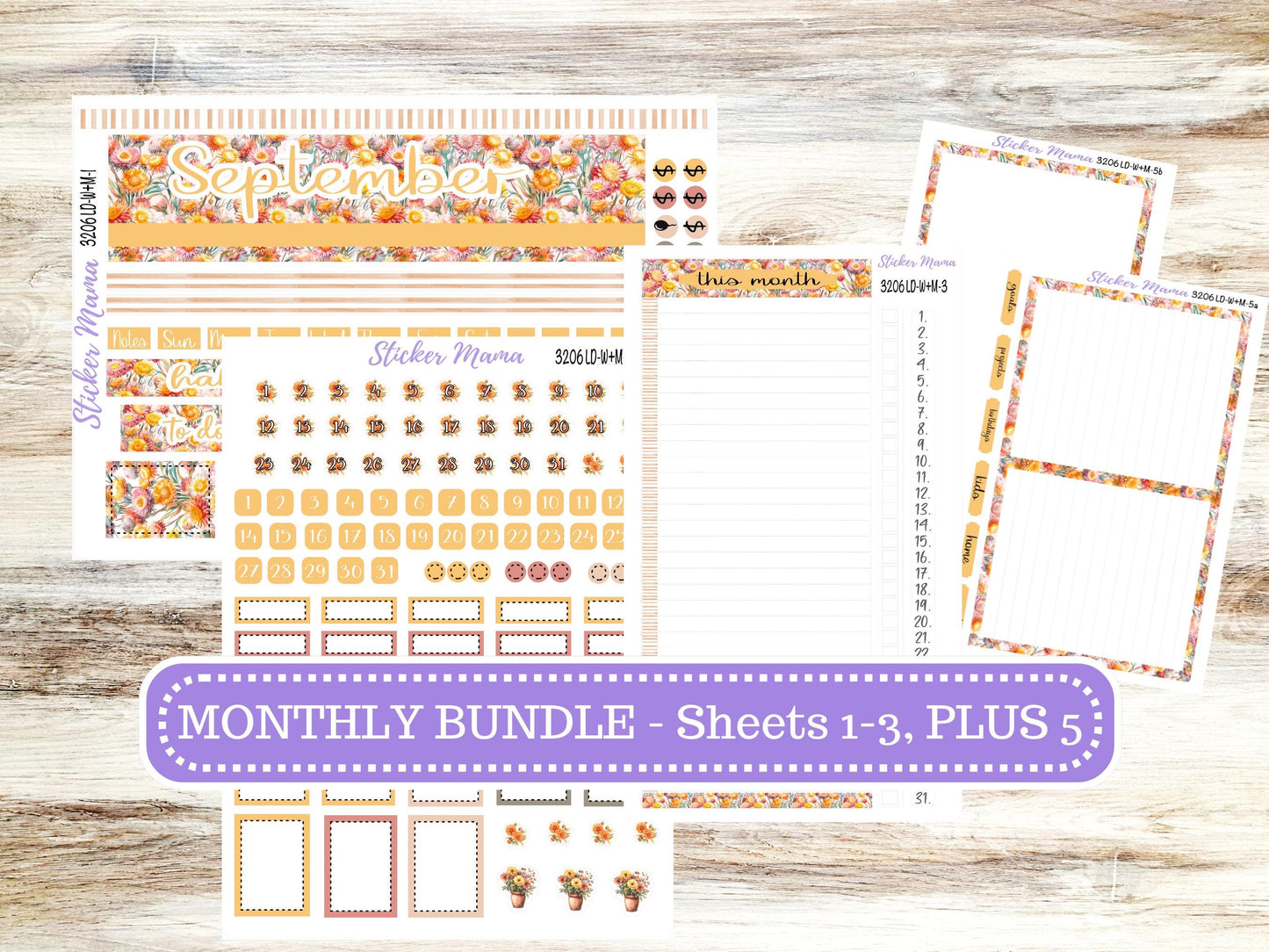 LD “The Nancy & Anne” Large || Week + Month PLANNER Kit #3206 || Laurel Denise Horizontal Vertical || Falling Colors || June 25