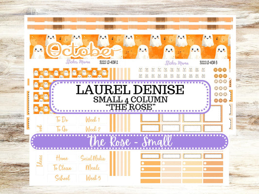 Laurel Denise Small Rose Planner Sticker Kit | 4 Column Mini | Project Mini  | October Cozy Ghost 3222 | 7-26