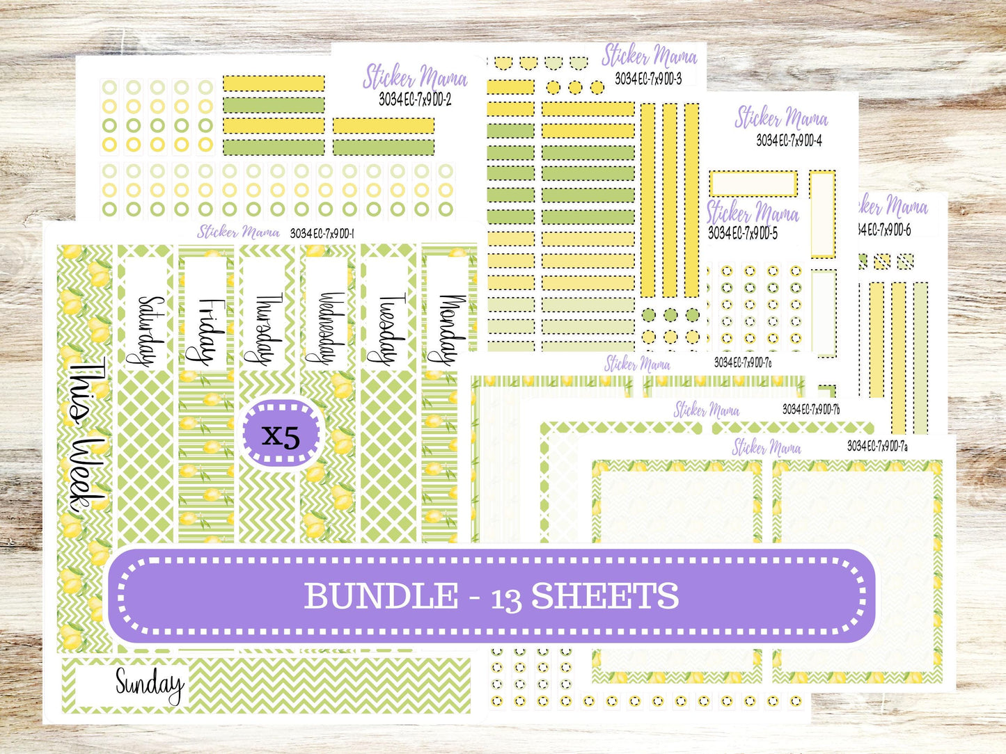 ERIN CONDREN Daily Duo Planner Kit DD-3034 || Fresh Squeeze || Daily Duo Planner Sticker Kit || Erin Condren ||