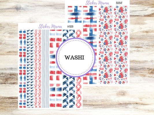 WASHI PLANNER STICKERS || 3205 || Patriotic Festivities || Washi Stickers || Planner Stickers || Washi for Planners