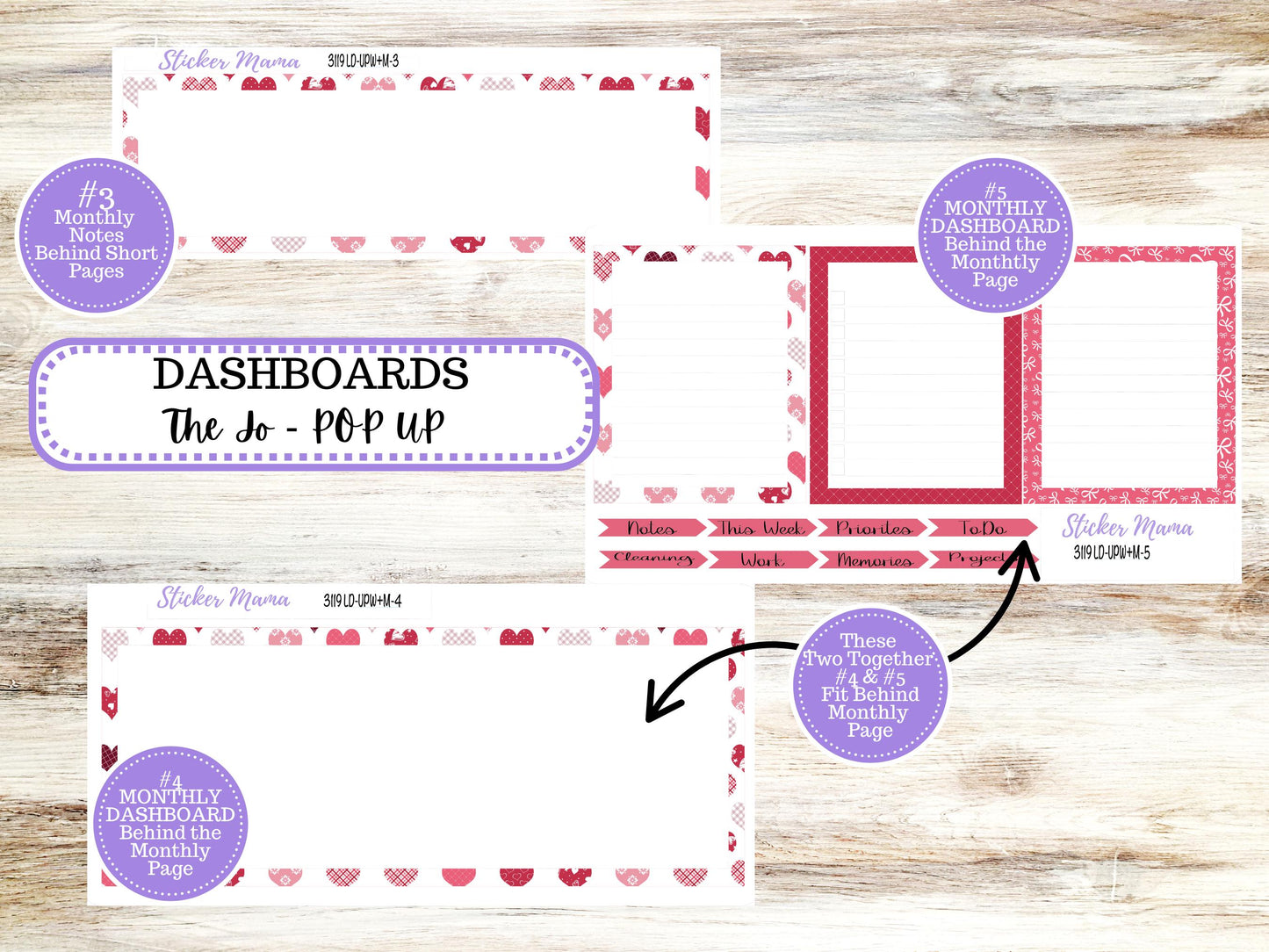 LD POP-UP Week+Month Planner Kit #3119 || The Jo || February || Laurel Denise Kit || Laurel Denise Stickers || 10-25