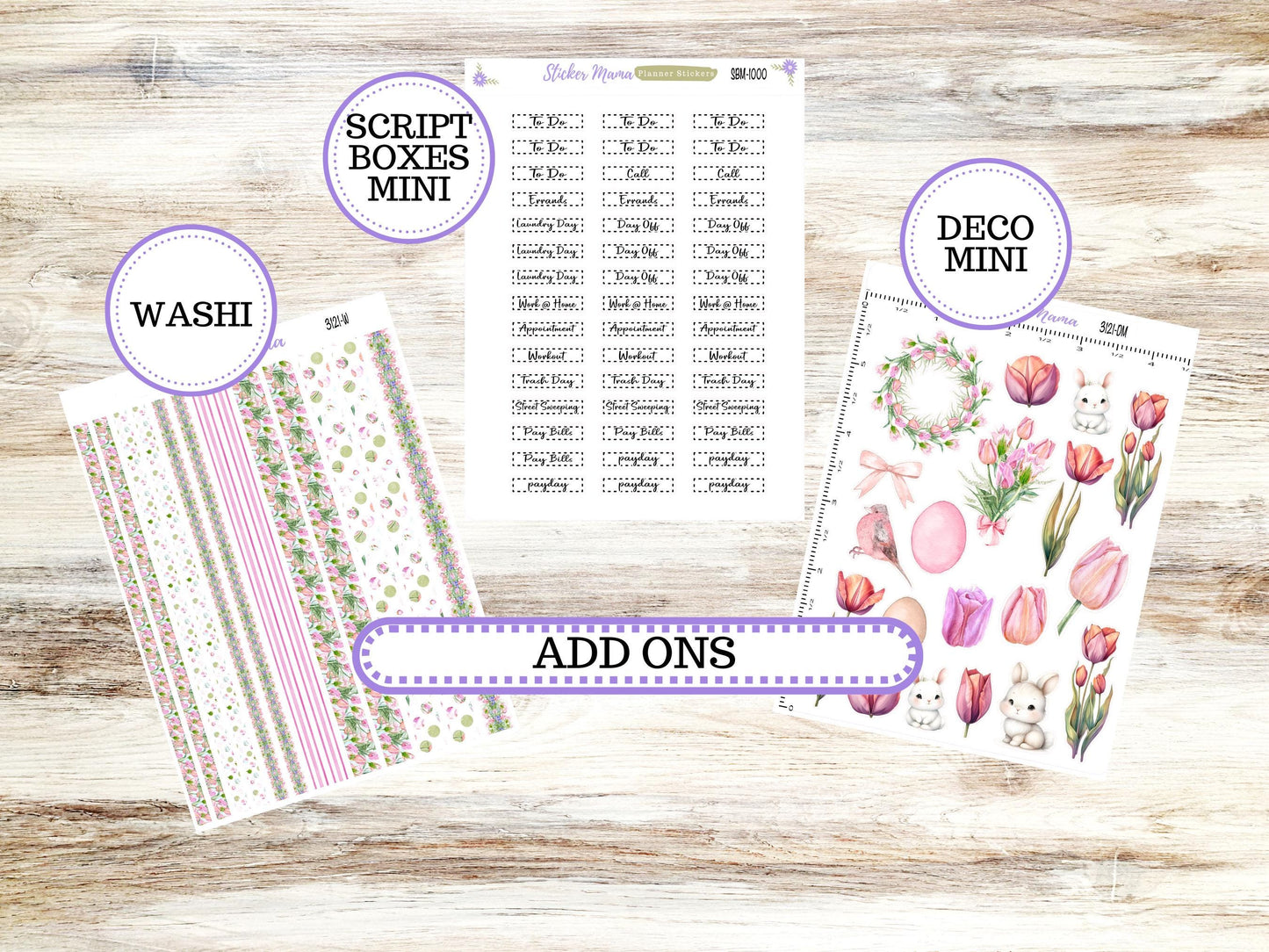 LD SMALL "The Anne" & "The Nancy" || MINI Week + Month Planner Kit #3121 || Horizontal Vertical || April Easter Petals || 12-25