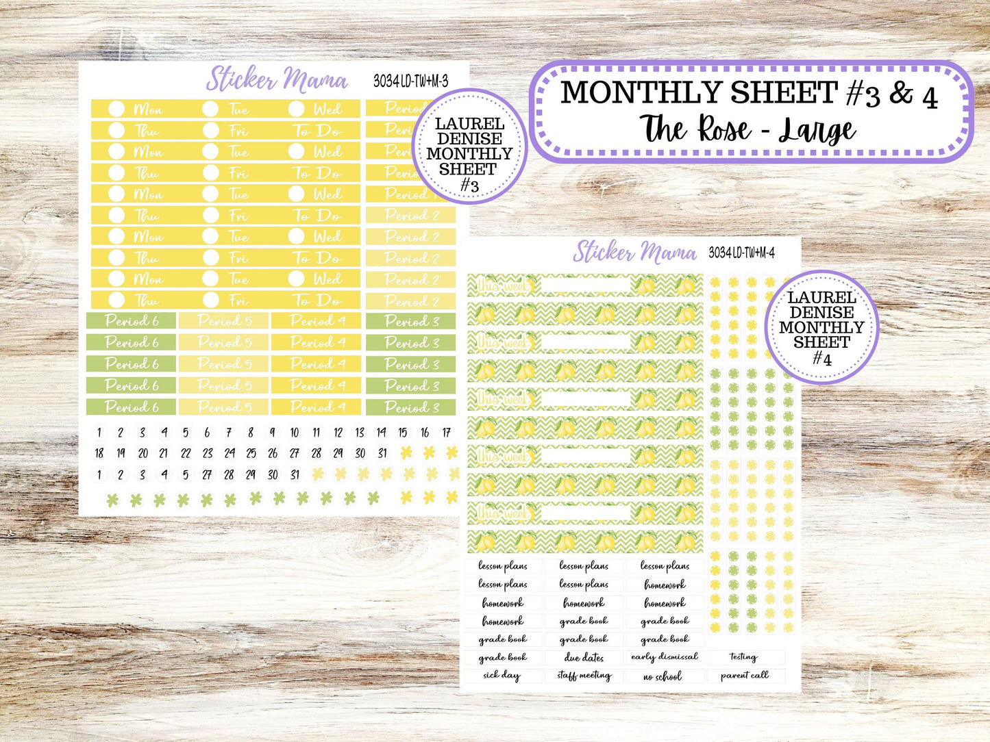 LD "The Valerie" || TEACHER Week + Month Planner Kit #3034 || Fresh Squeeze || Laurel Denise Teacher Planner | 11-25