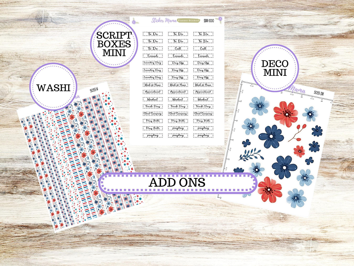 Laurel Denise Small Anne and Nancy Planner Sticker Kit | July American Dream 3035 | 4-26