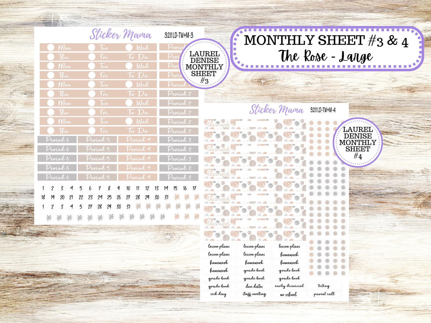 LD "The Valerie" || TEACHER Week + Month Planner Kit #3211 || Pastel Wonderland ||Laurel Denise Kit || Laurel Denise Teacher Planner | 10-25