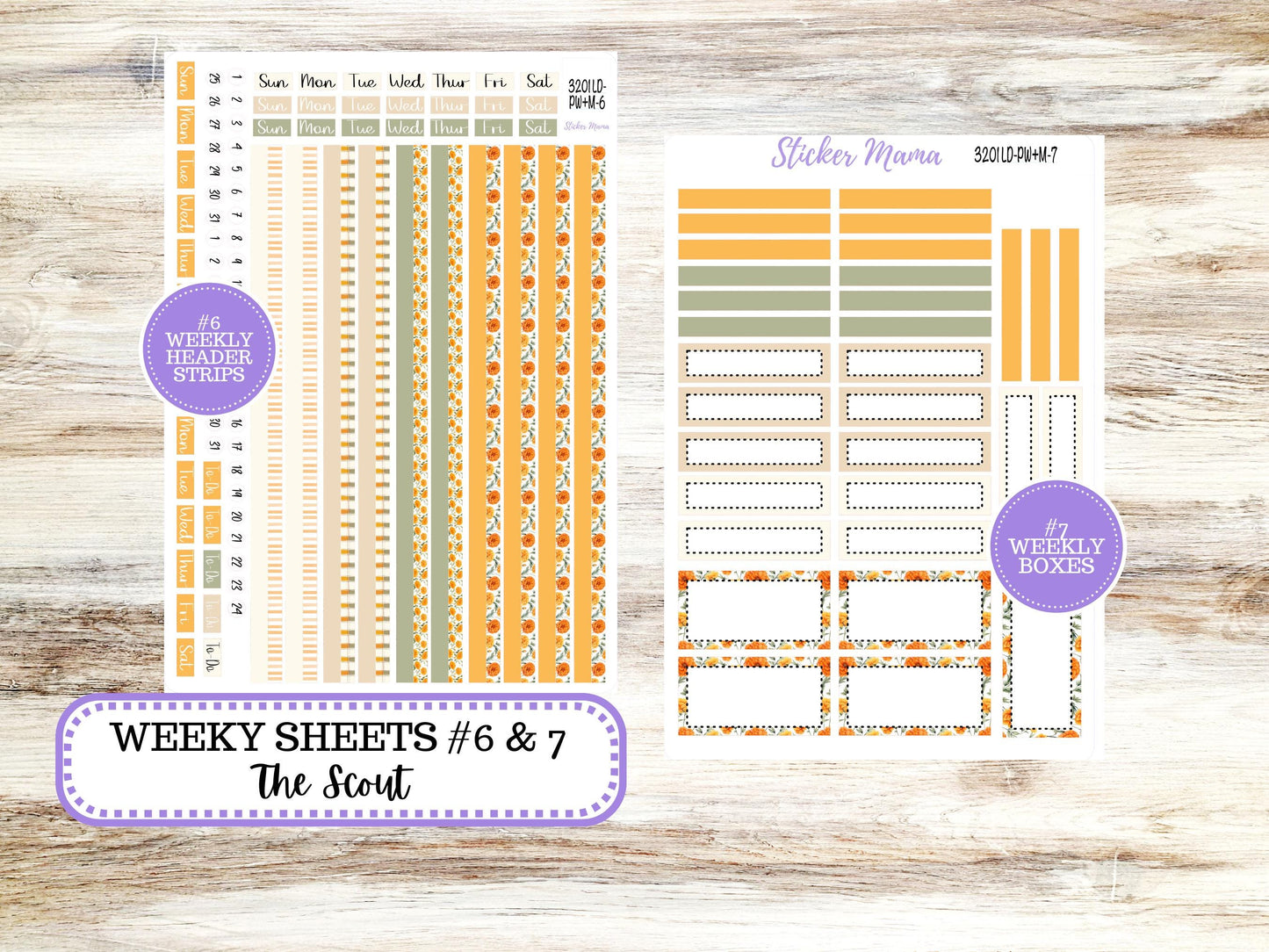 Laurel Denise Large Scout Planner Sticker Kit | Portrait Weekly + Monthly |  Month of your Choice 3201 Fall Colors | 5-26