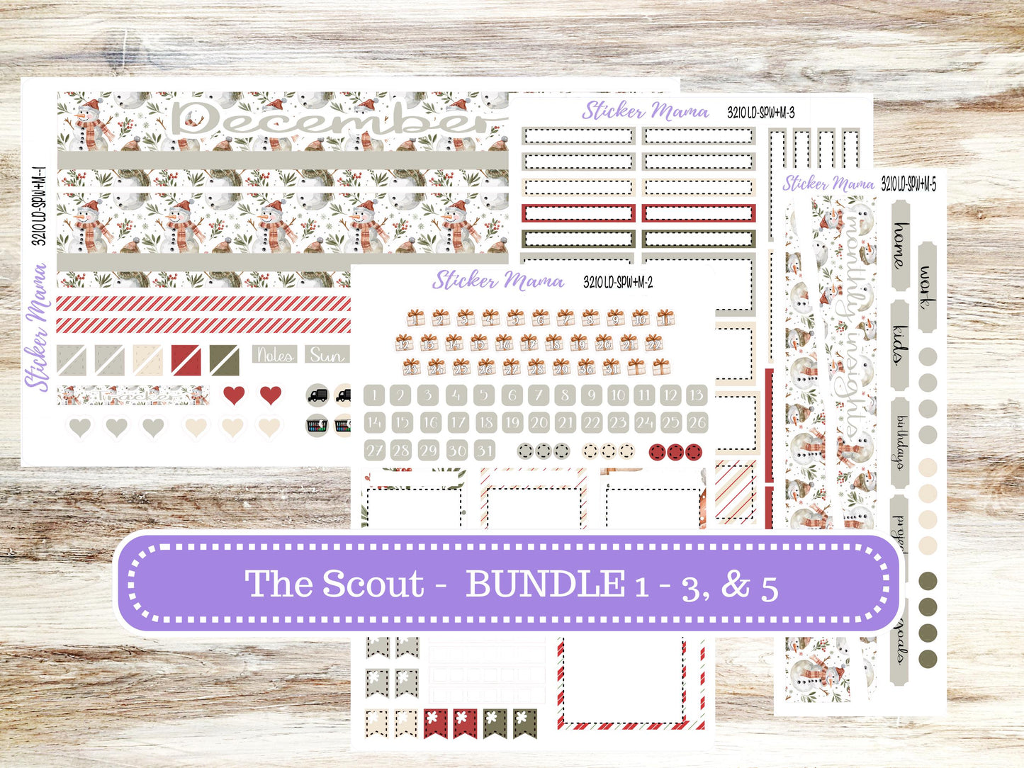 LD Small "The Scout" || PORTRAIT Weekly + Monthly Planner Kit #3210 || Frosty Friends || Laurel Denise Kit Portrait || 10-25