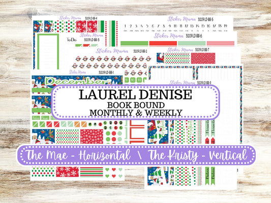 LD BOOK-BOUND Planner Kit #3209 || The Mae || The Kristy || Jolly Pines || December Laurel Denise Sticker Kit ||  9-25