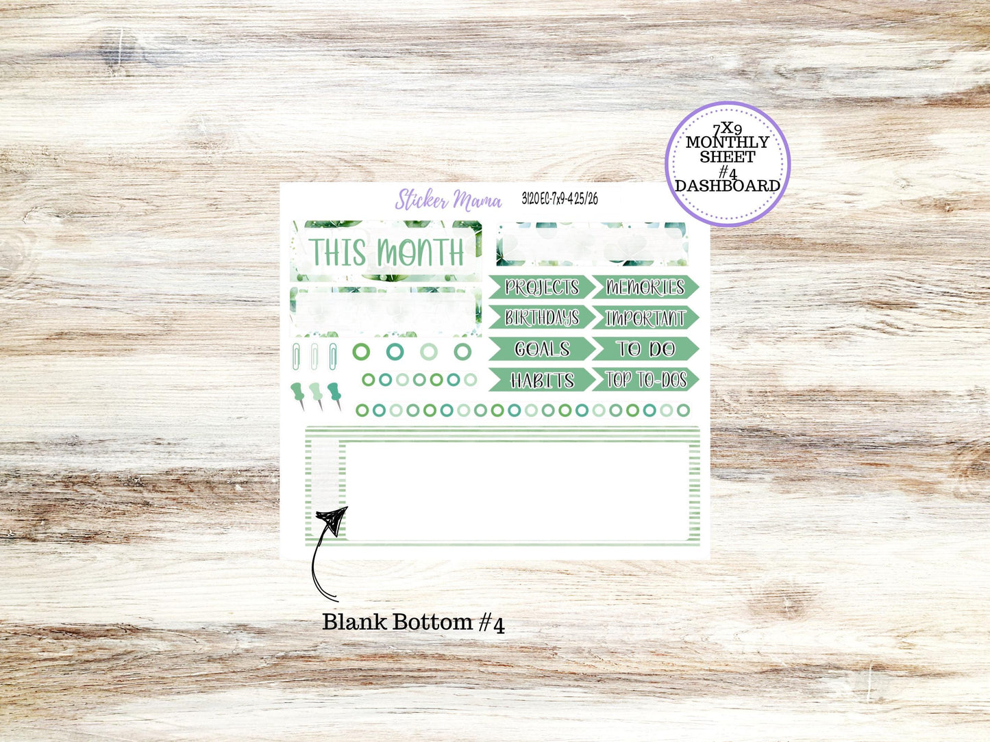 ERIN CONDREN Monthly Kit-3120 || 7X9 || Shamrock Magic - 7x9 ec March Monthly Kit - February Monthly Planner Kits -  Monthly Pages || 11-25