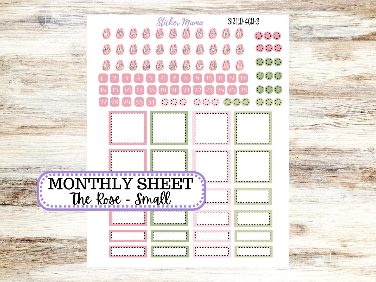 LD "Th Rose" Small || 4 COLUMN Mini (formerly the project mini) Size Planner Kit #3121 || April Easter Petals  || Project Stickers || 12-25