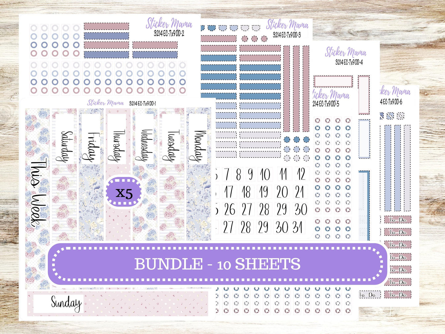 ERIN CONDREN Daily Duo Planner Kit DD-3214 || Peony Palace || Daily Duo Planner Sticker Kit || Erin Condren ||